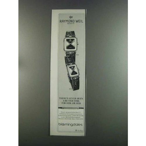 1982 Raymond Weil 9104 and 9014 Watches Ad