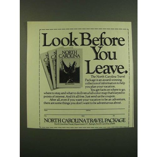 1983 North Carolina Tourism Ad - Look before you leave