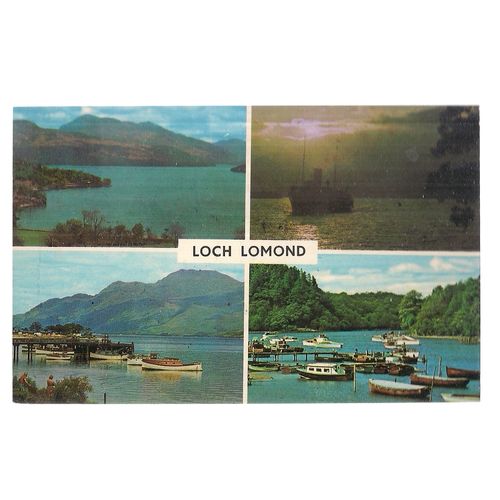 LOCH LOMOND. SCOTLAND multiview used vintage postcard 1972 postmark =