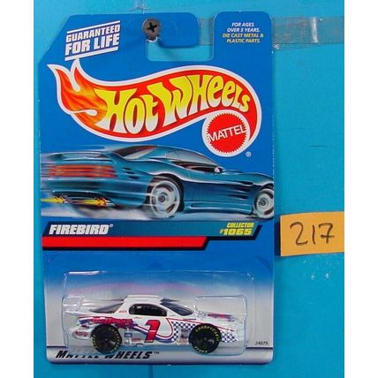 C217 HOT WHEELS 1998 COLLECTOR NO.1065 FIREBIRD WHITE RED BLUE NEW ON CARD