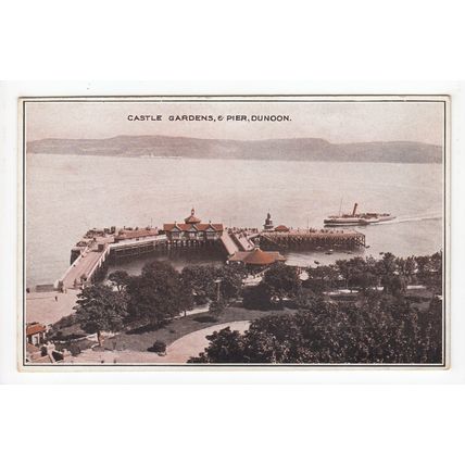 Castle Gardens and Pier Dunoon Postcard Argyllshire A15
