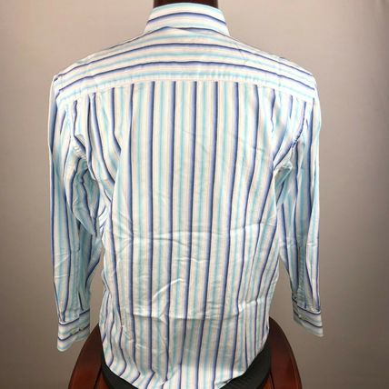 Alan Flusser Casual Dress Shirt M Blue/White Striped