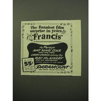 1950 Francis Movie Ad - The funniest film surprise in years