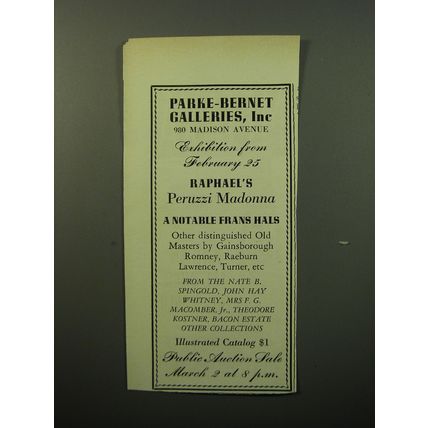 1950 Parke-Bernet Galleries, Inc. Advertisement