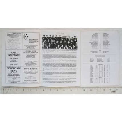 1994 programme Acorn v. St. Annes + team list