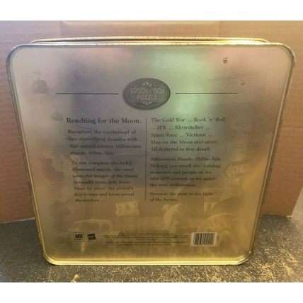 Millennium 1950-1960's Metal Box Jigsaw Puzzle 1000 Pc. Hasbro MB 1999 Complete