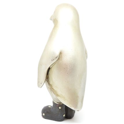 Shabby Chic Penguin Figurine Wearing Spotted Boots 15.5 CM
