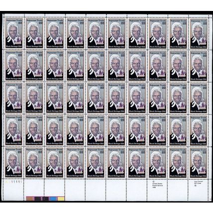 Sojourner Truth Full Sheet of Fifty 22 Cent Postage Stamps Scott 2203