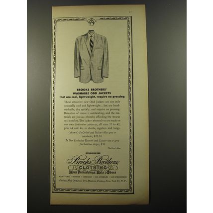 1954 Brooks Brothers Odd Jackets Advertisement