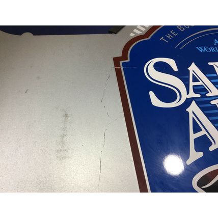 Samuel Adams 2-Sided Beer Sign 18x14 metal pole mount round boston lager light