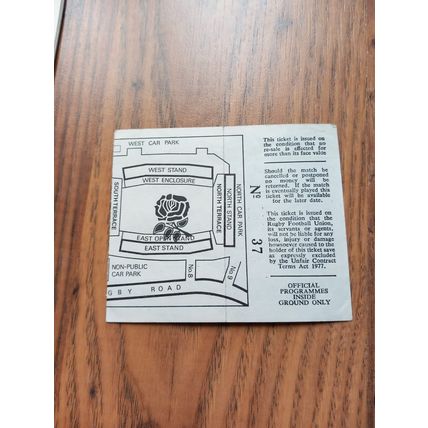 1983 Calcutta Cup Programme & Ticket, England vs Scotland Twickenham, 5 Nations