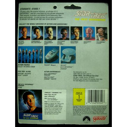 Star Trek - Galoob Action Figure - Commander Riker - 1988