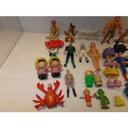 Lot of Vintage Hard Plastic Figures - Peanuts, Muppets, Superman, Disney, Tarzan