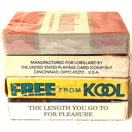 4 Vintage Decks Cigarette Playing Cards Kent III Winston Kool Benson & Hedges