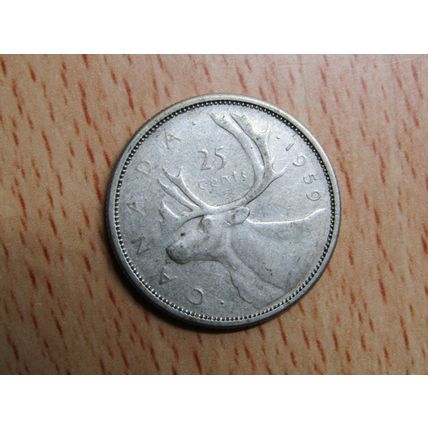 1959 Queen Elizabeth ll 25 Cents Canada Coin