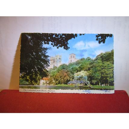 DURHAM CATHEDRAL FROM THE RIVER used postcard by Bamforth 1975 pm =