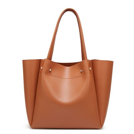 Women's Soft Faux Leather Tote Bag Purse Handbags Wallet Tote Shoulder Bag Brown