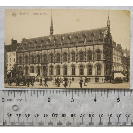 vintage postcard Courtrai, L'hotel de Ville