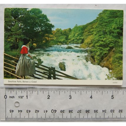 1986 postcard Swallow Falls, Betws-y-Coed