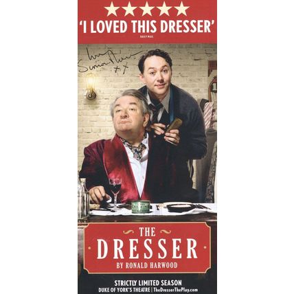 Simon Rouse of Dr Who The Dresser Rare Hand Signed Theatre Flyer