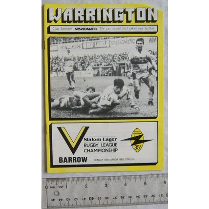 1985 programme Warrington v. Barrow