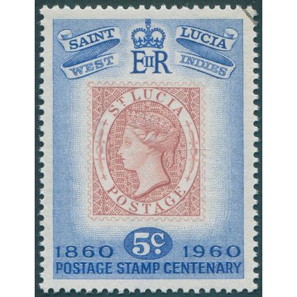 St Lucia 1960 5c rose-red & ultramarine SG191 CTO