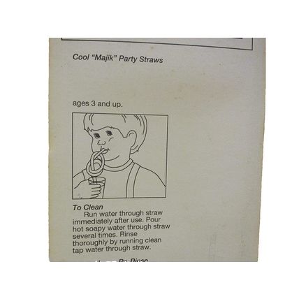 Vintage Pepsi Cool Majik Non-Toxic Printed Party Straws 3 Count