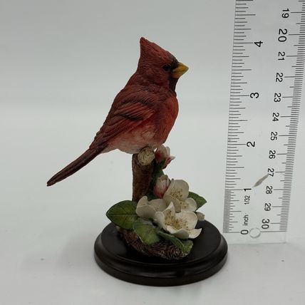 Vintage Country Artists UK Spring Cardinal w Cherry Blossom Figurine 4” Painted