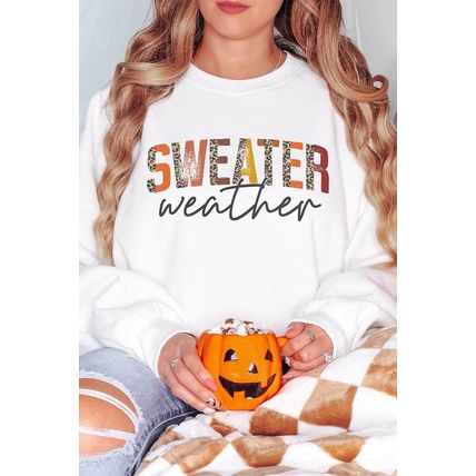 White Sweater Weather Vibrant Monogram Sweatshirt