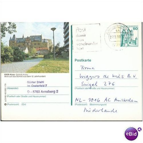 Germany postcard 1980 - 6508 Alzey -SchloB Alzey