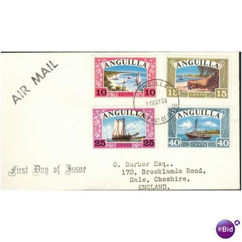 Anguilla FDI 1968 - SG 32-35 - Anguillan Sailboats