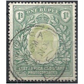 East Africa & Uganda Protectorate 1903 SG9 1 Rupee Green Fine Used ..