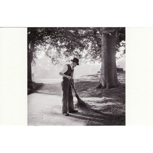 Postcard Gardener Sweeping Path St Edmund's Abbey Suffolk 1947 - Hallam Ashley