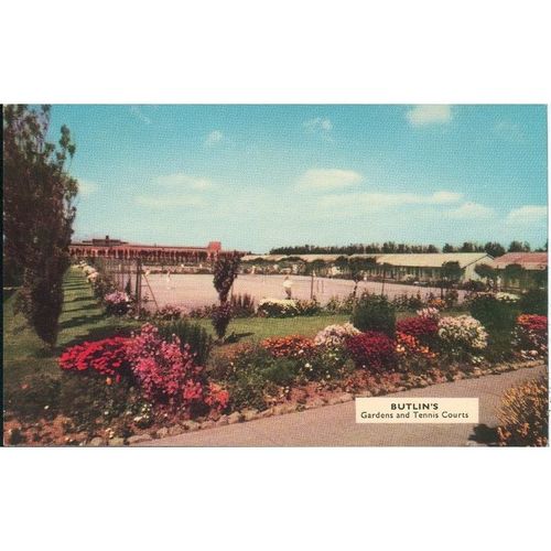 Vintage Butlin's Postcard c1970 - Gardens & Tennis Courts, Bognor Regis? Sussex