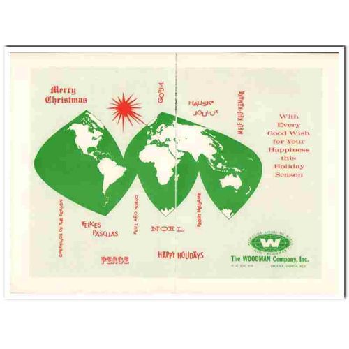woodman company 1968 merry christmas packaging snack food vintage ad
