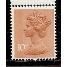 Great Britain 1980 10p Orange Brown Type I 1 LB Unmounted Mint NHM X889Ea stamp