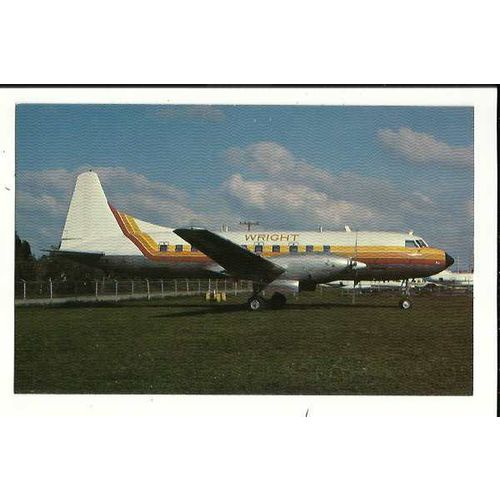 Aviation WRIGHT AIR LINES CONVAIR 640 Postcard by AeroGem (0214)