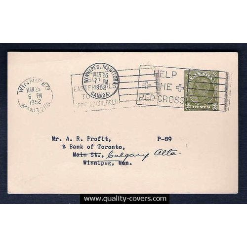 Canada #P74 Postal Card George VI USED, double slogan