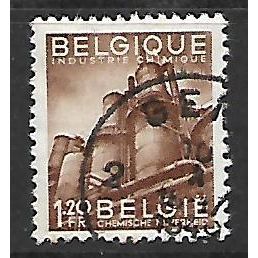 BELGIUM 1948 NATIONAL INDUSTERIES 1F.20 BROWN CHEMICAL INDUSTRY SG1218 FINE USED