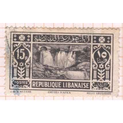 Lebanon 1930 - 15p blackish violet - Chutes D' Afka - used