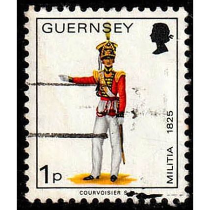 Guernsey 1974 Military Uniforms 1p Used Stamp