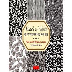 Black White Gift Wrapping Papers - 6 Sheets: 24 X 18 Inch (61 X 45 Cm) Wrapping