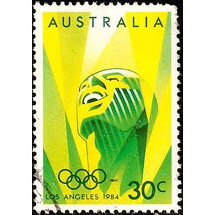 Australia 1984 Olympic Games 30c Used Stamp Green and Gold