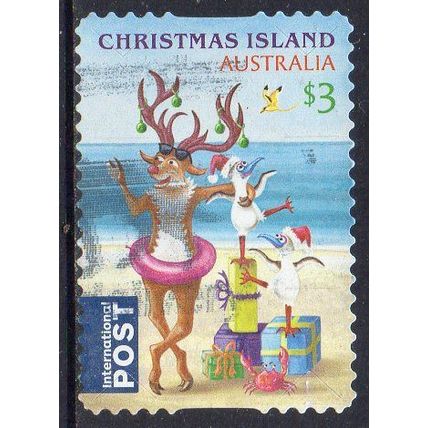Christmas Island 2024 Christmas - Rudolph, Boobies & Gifts $3 Int Post s/a Used