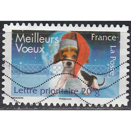France 2007 Michel 4345 O Cote (2008) 1.50 € Chien avec bonnet rouge