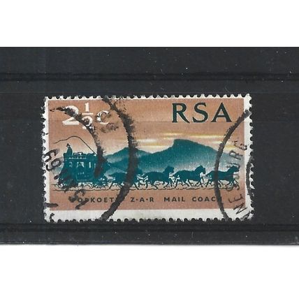 SouthAfrica.SG297 2 1/2c Mail Coach.Fine Used.Aug25b
