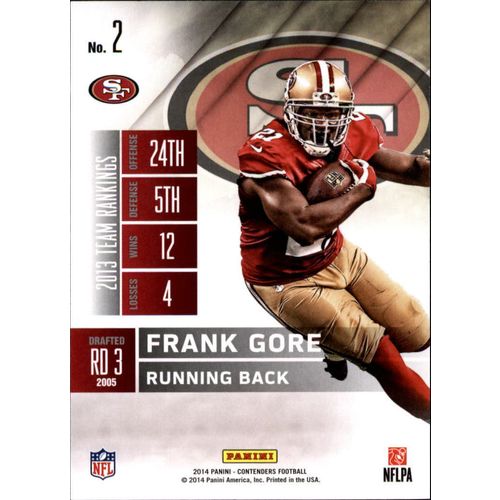 2014 Football Panini Contenders Frank Gore