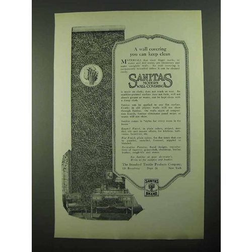 1923 Sanitas Wall Coverings Ad - Can Keep Clean