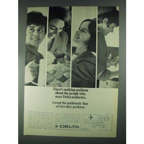 1967 Delta Airlines Ad - Nothing Uniform About People