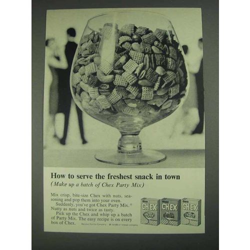 1967 Ralston Chex Cereal Ad - Freshest Snack in Town